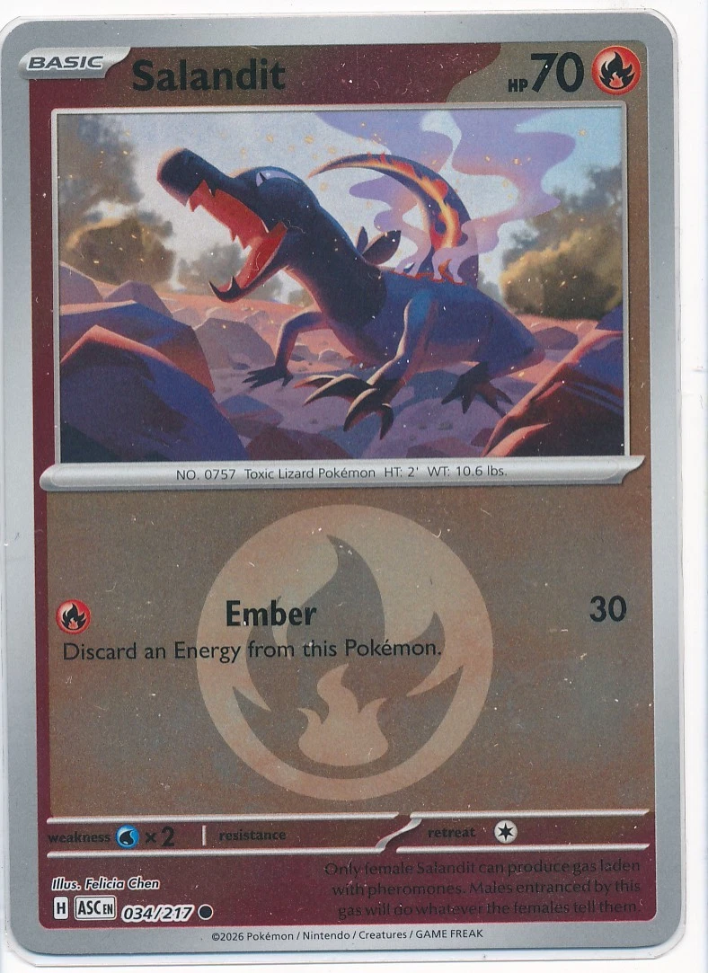 Salandit (Energy Symbol Pattern) 034/217 Common ME: Ascended Heroes NM Pokemon