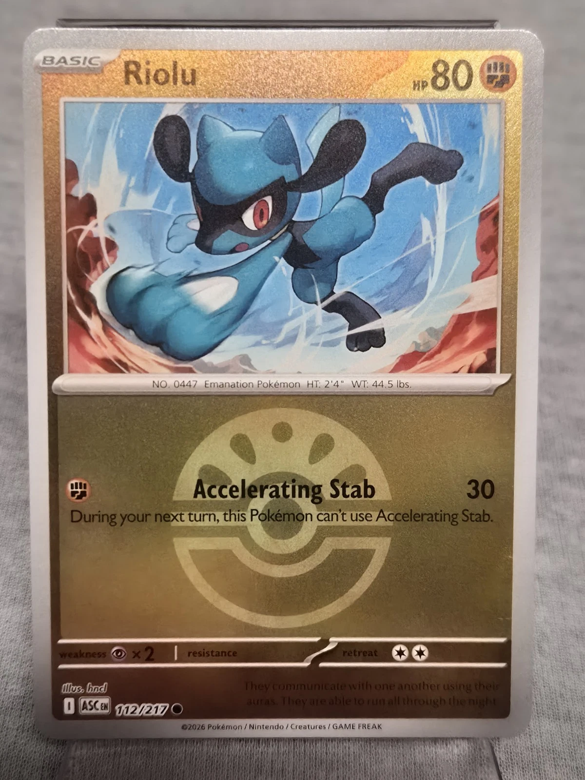 Riolu (Friend Ball) 112/217 NM Reverse Holo ASC ME: Ascended Heroes