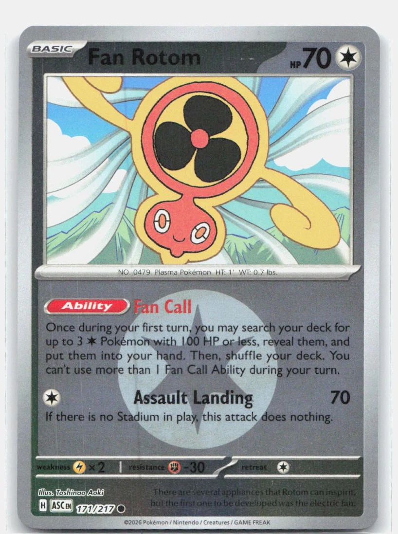 Fan Rotom - (Energy Symbol Pattern) ASC 171/217 NM