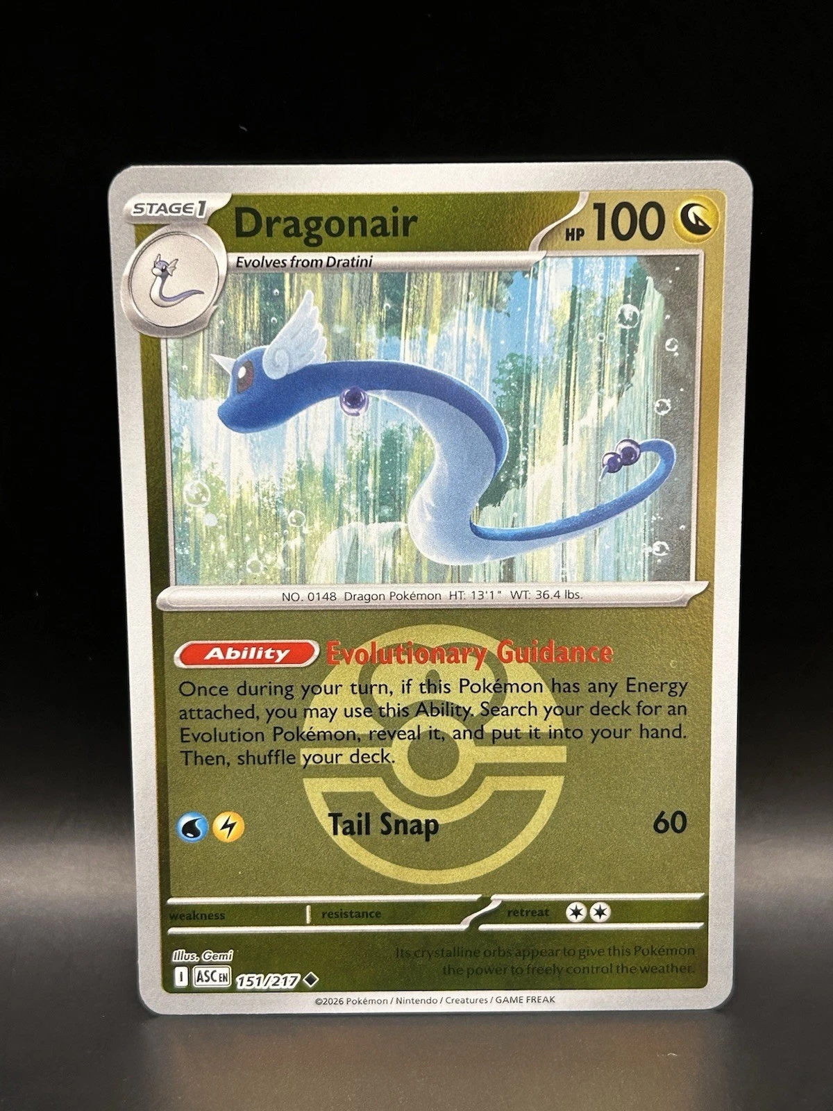 Love Ball Reverse Holo Dragonair 151/217 - Pokemon Ascended Heroes Card - NM
