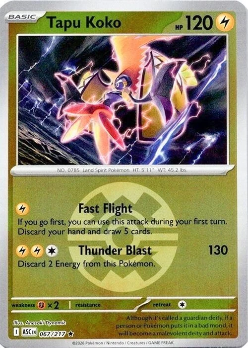 Tapu Koko (Quick Ball) 067/217 Me: Ascended Heroes Reverse Holo