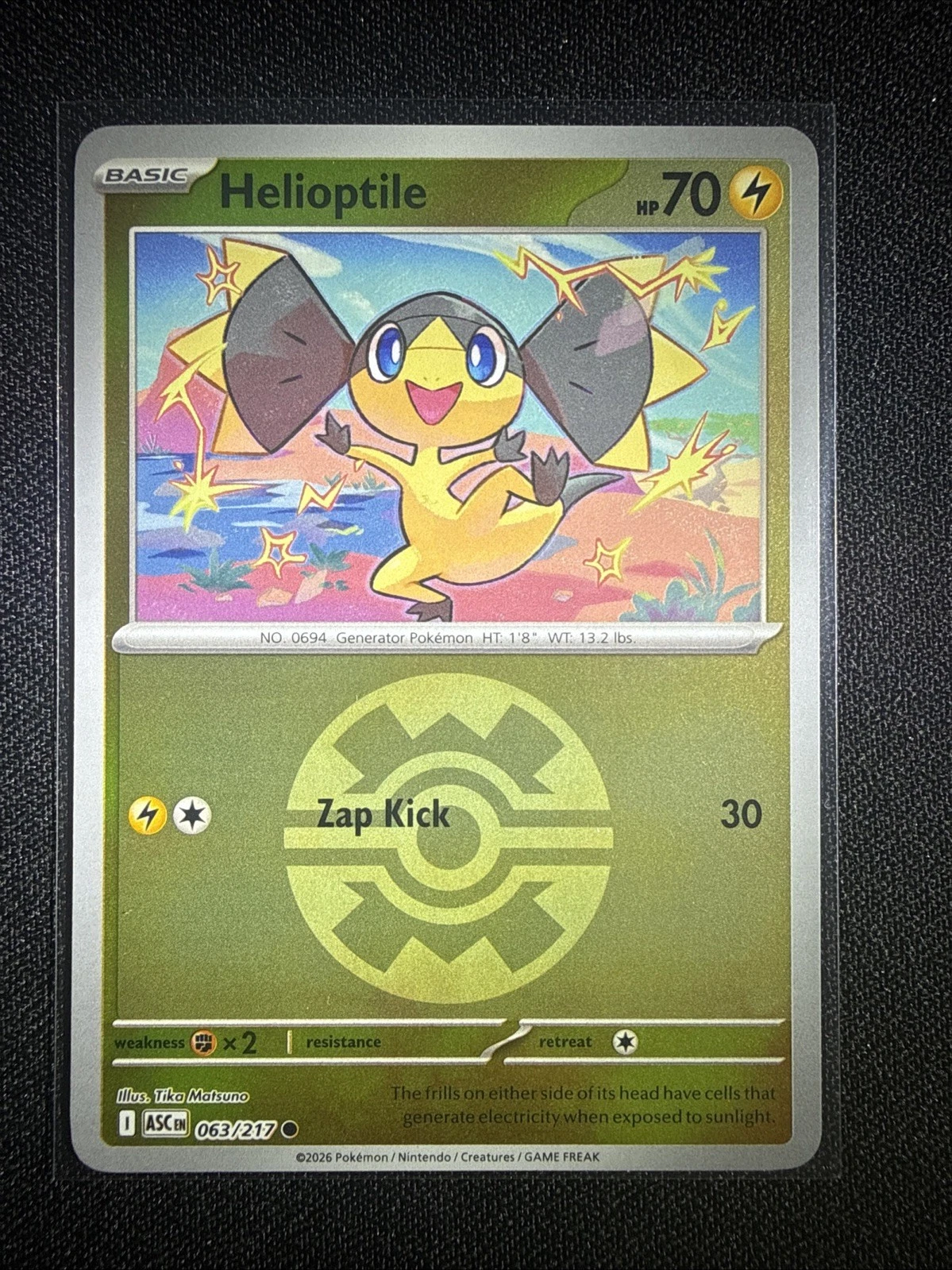 Pokemon TCG - Ascended Heroes - Quick Ball Reverse Holo - Helioptile - 063/217