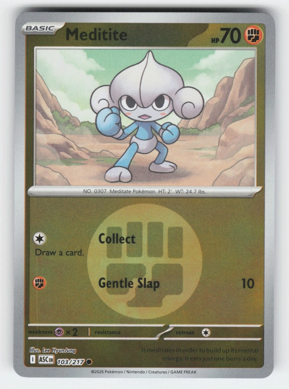 Meditite (Energy Symbol Pattern) 103/217 NM Reverse Holo ASC ME: Ascended Heroes