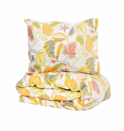 Bäddset Brunnberg Satin Sand Blommor 150x210 Kosta Linnewäfveri