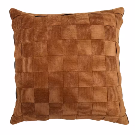 Check kuddfodral Cognac 45x45