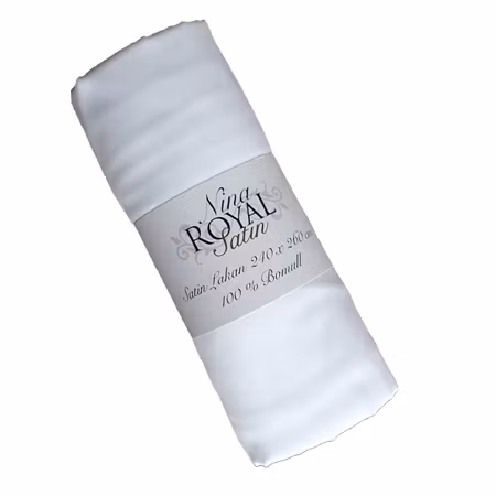 Lakan Satin Vit Dubbelsäng 240x260 Nina Royal