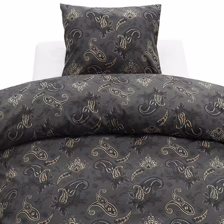 Tilly Svart Paisley Bäddset Enkeltäcke 150x210