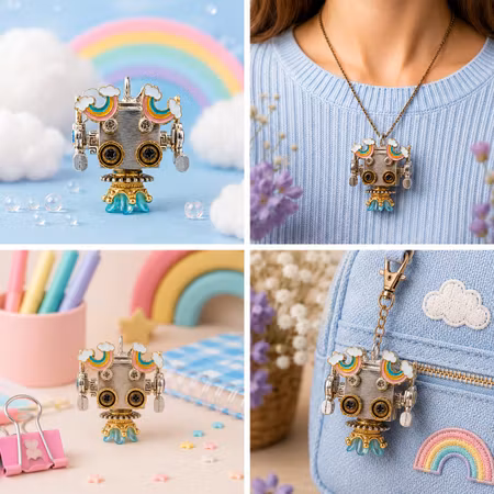 Steampunk Minibot - Dreamy Rainbow