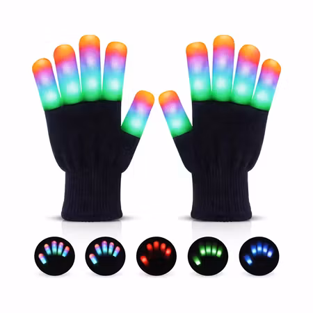 Ledlight-vantar med flerfärgade ljus – 6 ljuslägen för fest, rave och Halloween