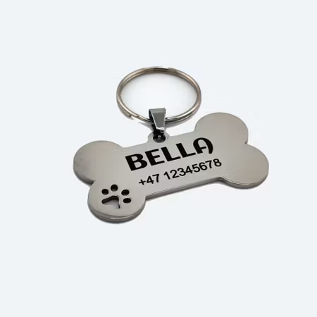 ID-brikke for hund m/gravering (liten)