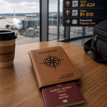 Passholder med plass til kort - Brun