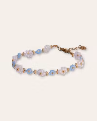 Floral bracelet - Light blue
