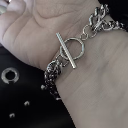 Urban Cuff – Dubbelt Cuban Chain Armband | O-ring T-bar Rostfritt Stål