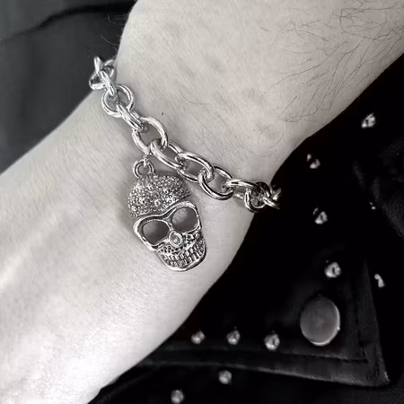 Skull Cuff – Dödskalle Armband | Rostfritt Stål One Size 21 cm