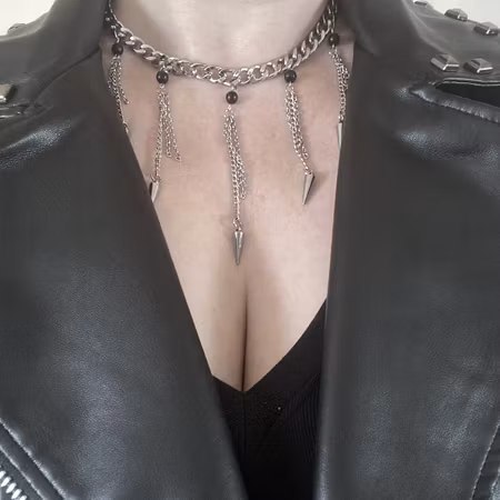 Spikefall - Halsband med Spikes & Svart Onyx | Rostfritt Stål 304