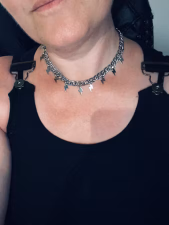 Thunderstrike Chain med blixtar i rostfritt stål