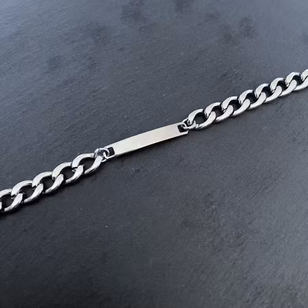 CHAIN ID - Chunky Armband i Rostfritt Stål | Pansarlänk med ID-platta