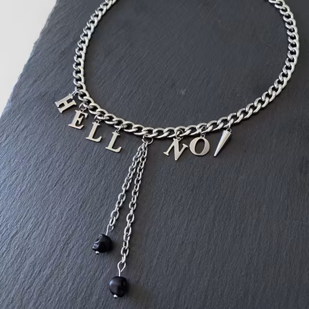THE HELL NO CHAIN – Statement halsband med Spike & Dödskallar