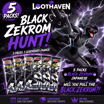 Hunt for Black Zekrom 5 pack Black bolt! (japansk)