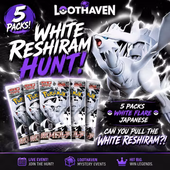 Hunt for White Reshiram 5 pack white flare! (japansk)