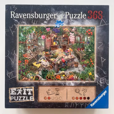 Ravensburger Exit Puzzle, "I växthuset", 368 bitar (Begagnat Pussel)