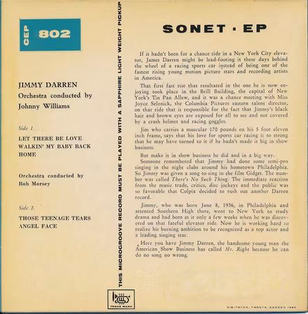 Jimmy Darren – Jimmy Darren / Röd vinyl