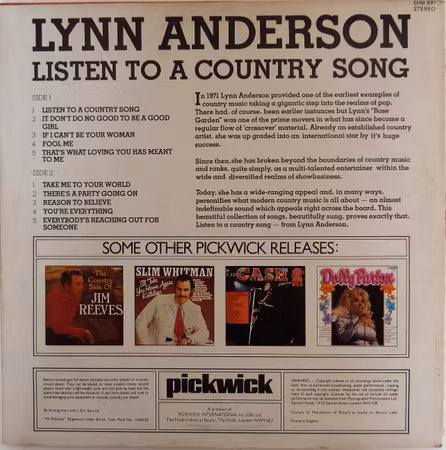 Lynn Anderson – Listen To A Country Song