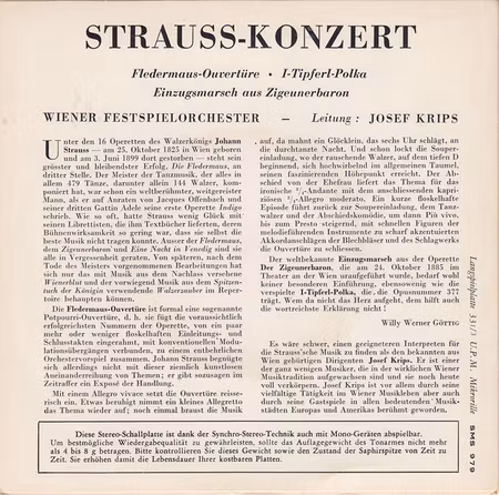 Strauss Mit Josef Krips Und Dem Wiener Festspielorchester – Strauss-Konzert