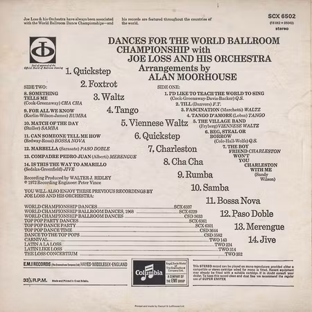 Joe Loss & His Orchestra – Dances For The World Ballroom Championship