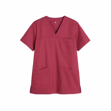 Mellanrosa vårdtunika i twill med kort ärm - unisex | TK Design