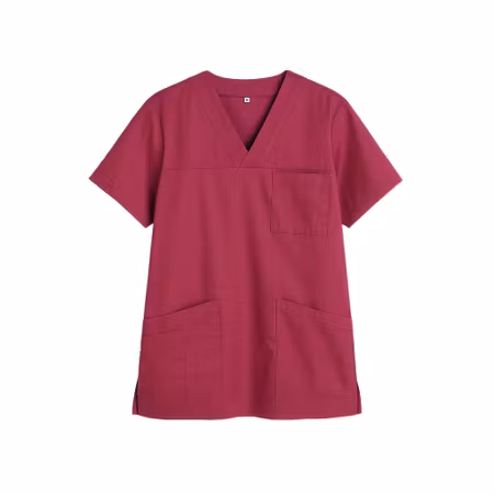 Mellanrosa vårdtunika i twill med kort ärm - unisex | TK Design