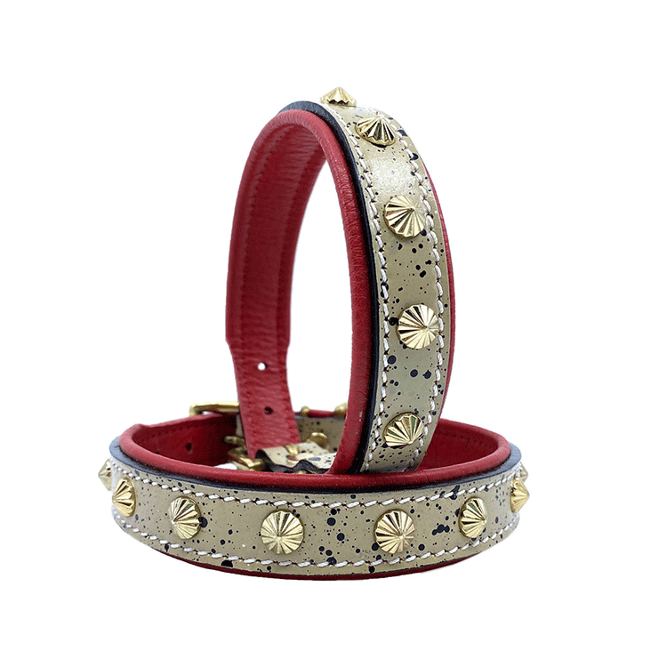 Hundhalsband Läder Splatter Paint