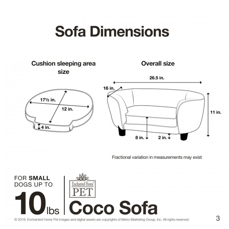 Hundsäng på ben - Coco Soffa Beige