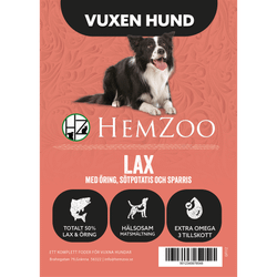 Lax med Öring, Sötpotatis och Sparris - Vuxen Hund