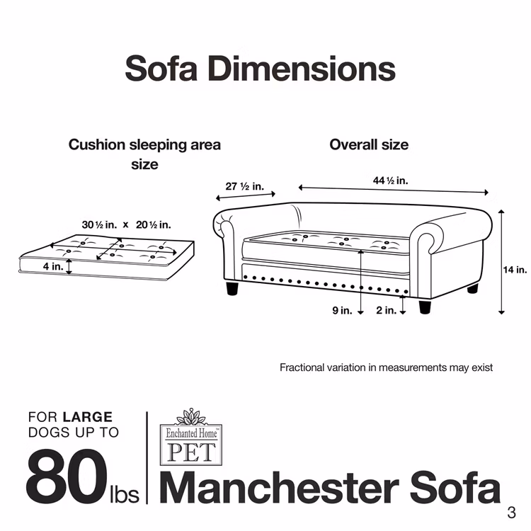 Lyxig hundsäng i sammet Manchester