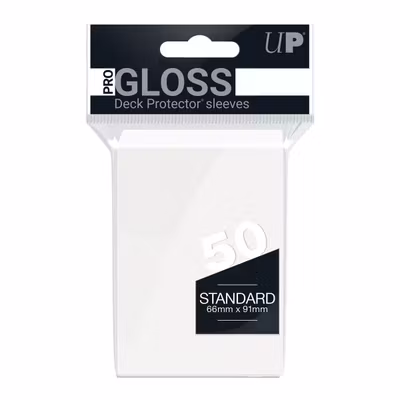 Ultra Pro PRO-Gloss Sleeves White – 50-pack