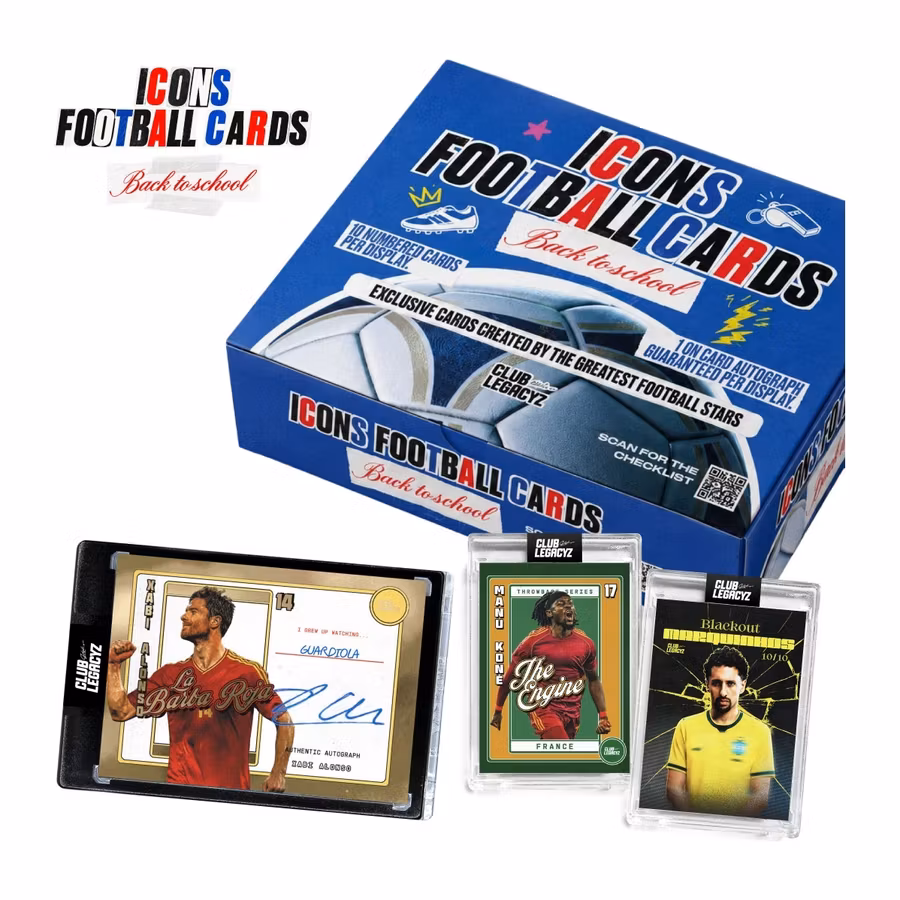 Club Legacyz Icons Football Cards Back to School 5th Edition Display