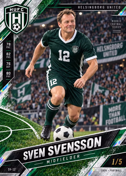Sven Svensson som fotbollskort