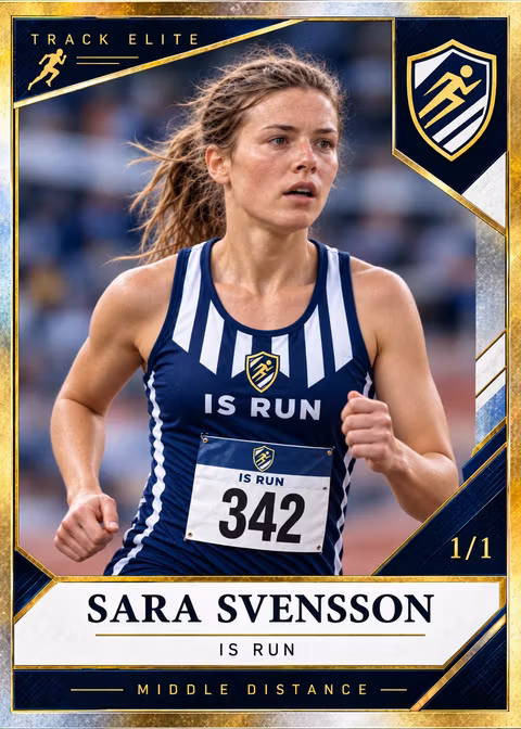 Sara Svensson som friidrottskort