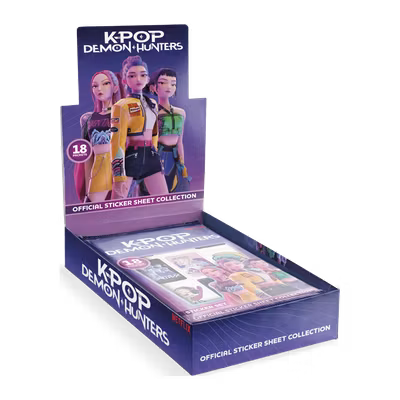 Panini K-Pop Demon Hunters Sticker Sheets – Display med 18 paket