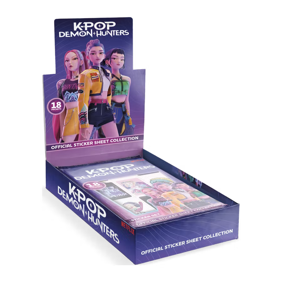 Panini K-Pop Demon Hunters Sticker Sheets – Display med 18 paket