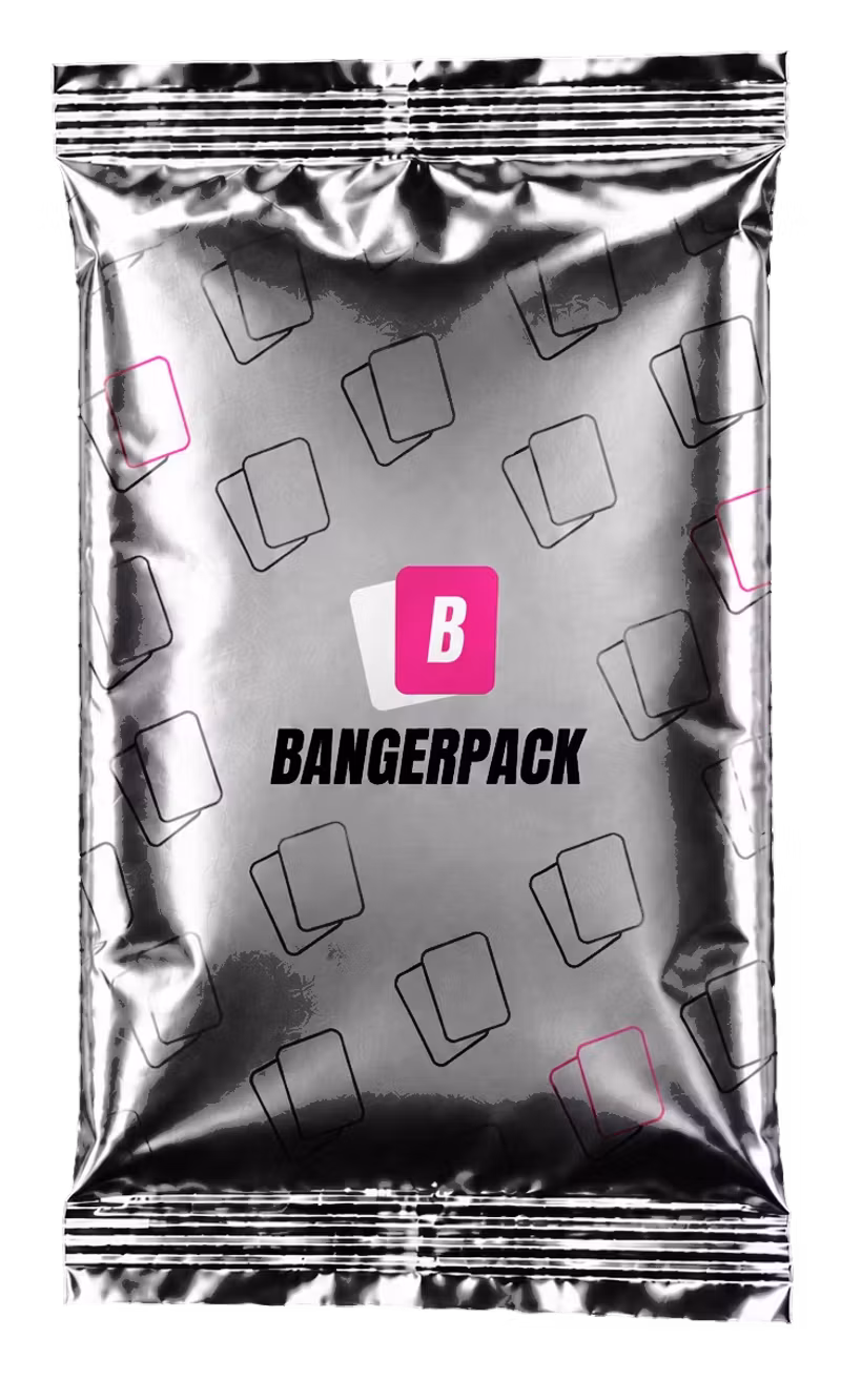 silvrig foil wrapper med Bangerpack-loggan