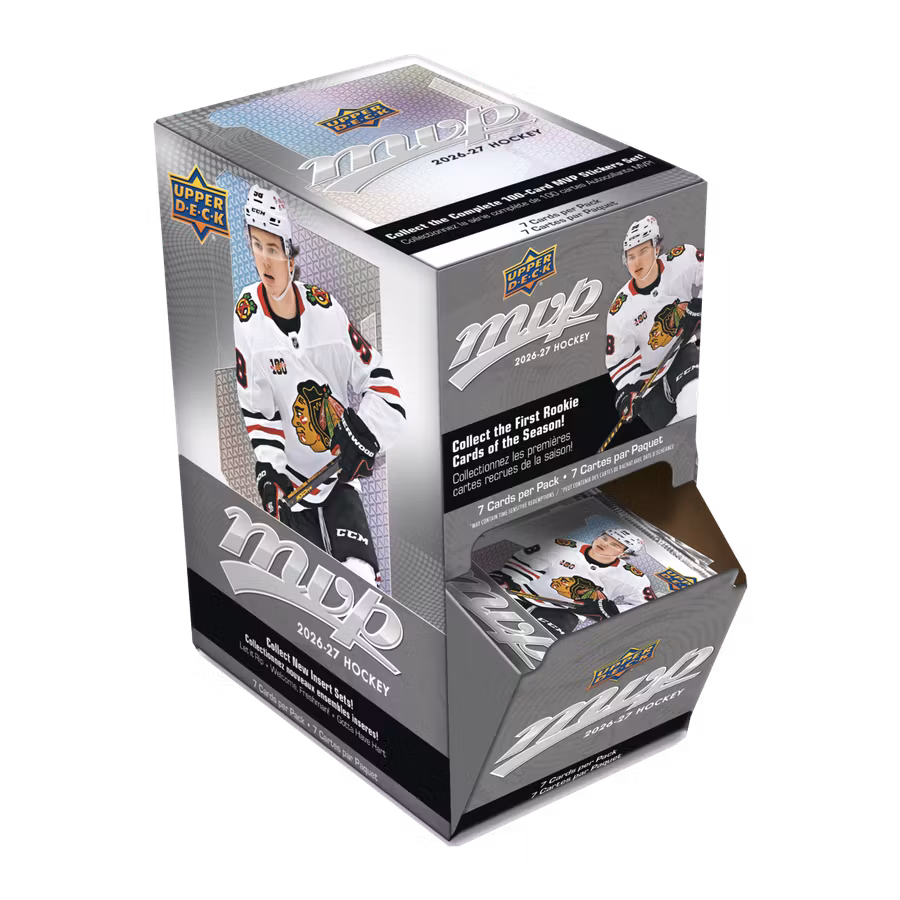 2026-27 Upper Deck MVP Hockey Retail Gravity Feed Box – Booster Display