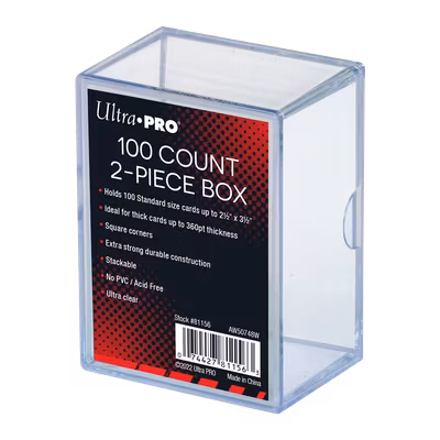 Ultra Pro 100 Count 2-Piece Box – Clear