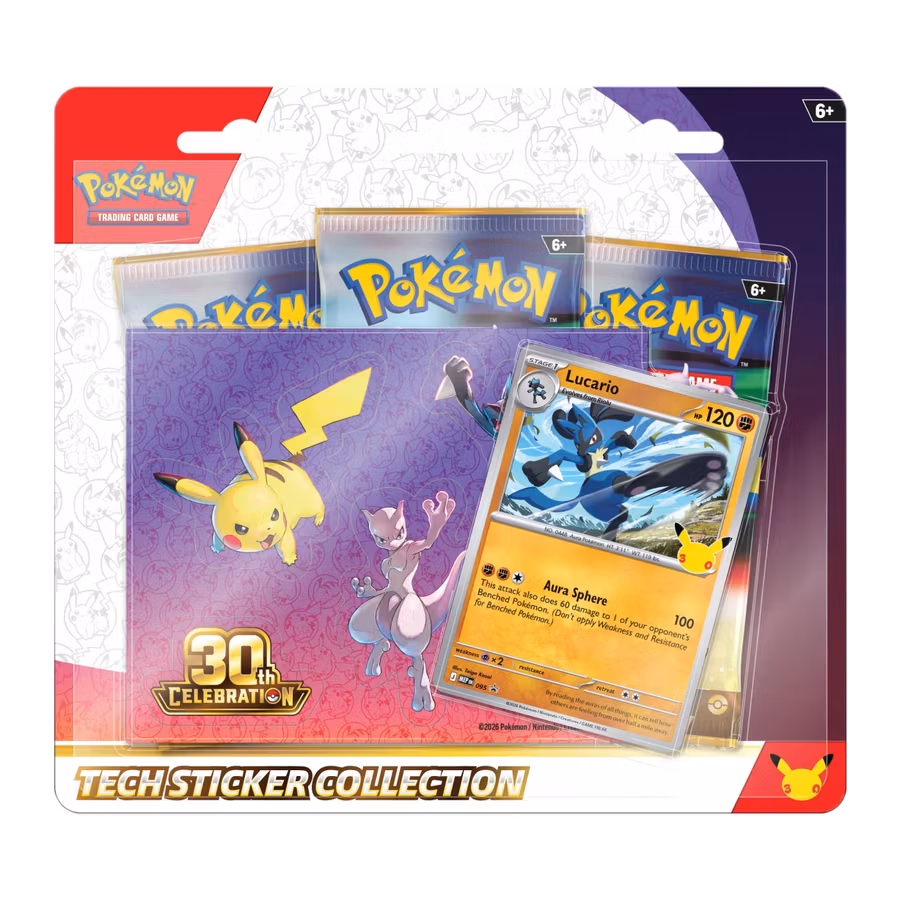 Pokémon 30th Celebration – Lucario Tech Sticker Collection