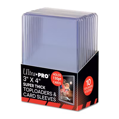 Ultra Pro Super Thick Toploader 130pt & Thick Card Sleeves – 10-pack