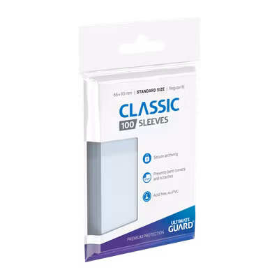 Ultimate Guard Classic Sleeves Standard Size – Transparent (100)