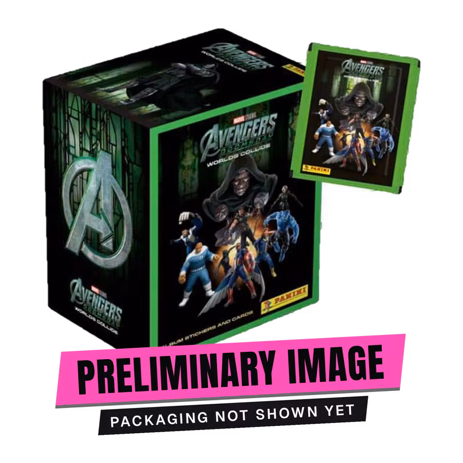 Panini Avengers: Doomsday Worlds Collide Sticker & Trading Cards – Eco Blister med 7 paket