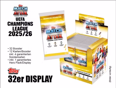 Topps Match Attax UEFA Champions League 2025/26 – Booster Display (32 paket)