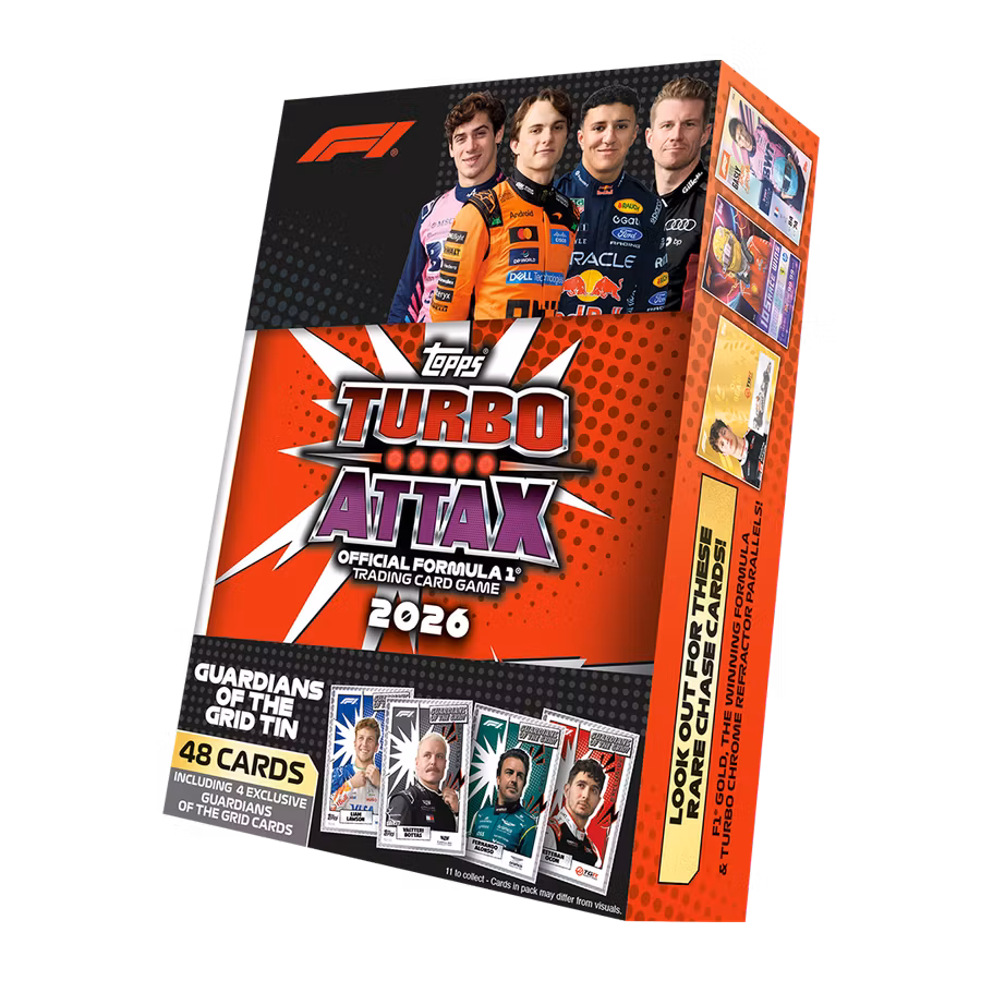 Topps Turbo Attax F1 2026 – Mega Tin (1 burk: Guardians of the Grid eller Sunshine State)